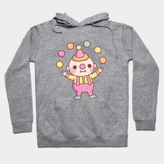 Cute Little Clown Juggler Juggling Balls Hoodie by rustydoodle